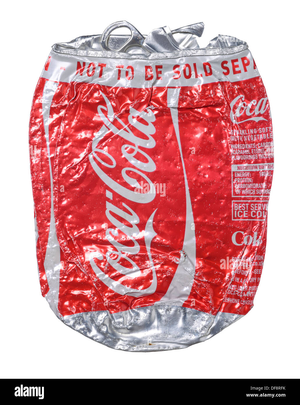 Squashed aluminium Coca Cola drinks can Stock Photo