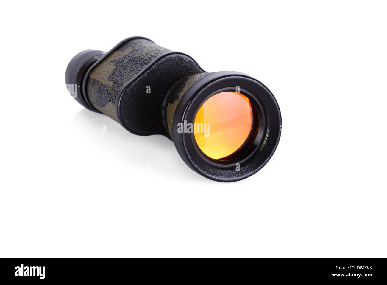 Military colored monocular isolated on white background Stock Photo