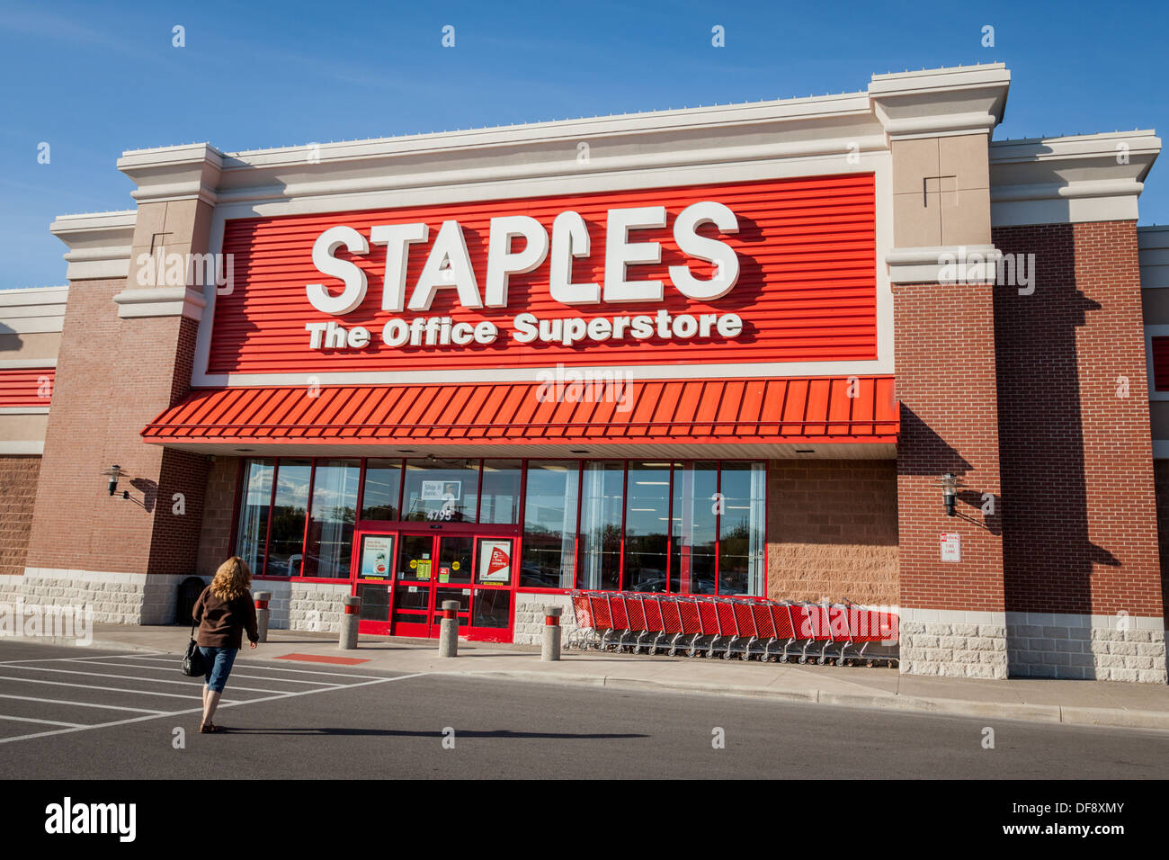 Staples Office Superstore, office supplies box store, this one in Utica, New York Stock Photo