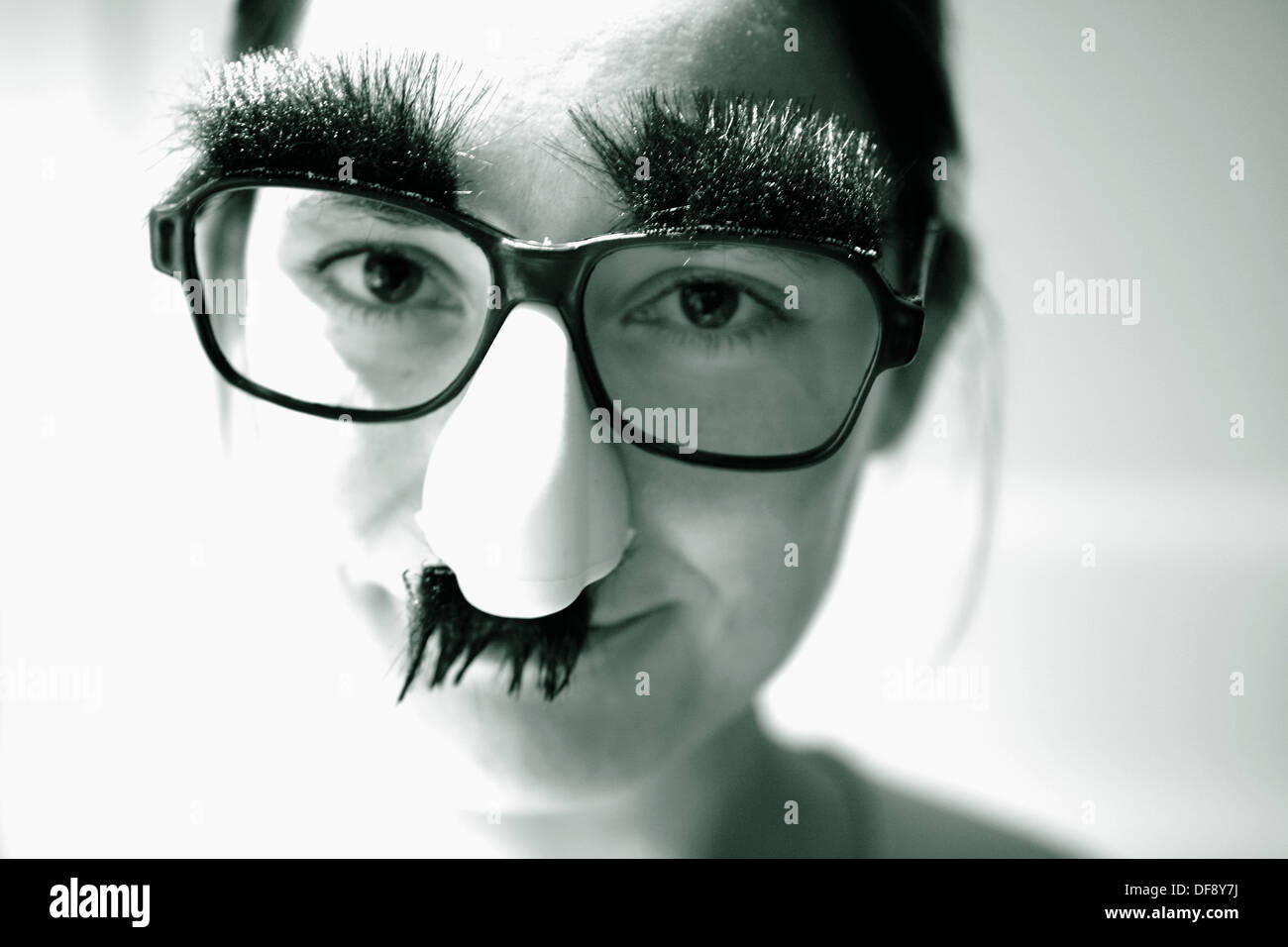 Woman funny glasses nose hi-res stock photography and images - Alamy