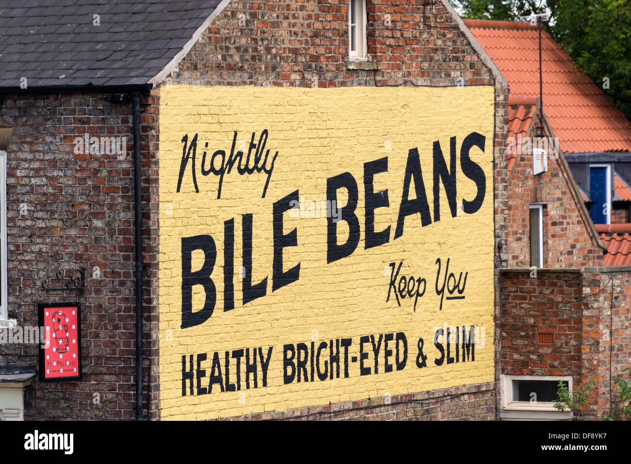 Old Bile Beans advertising billboard, York, North Yorkshire, England