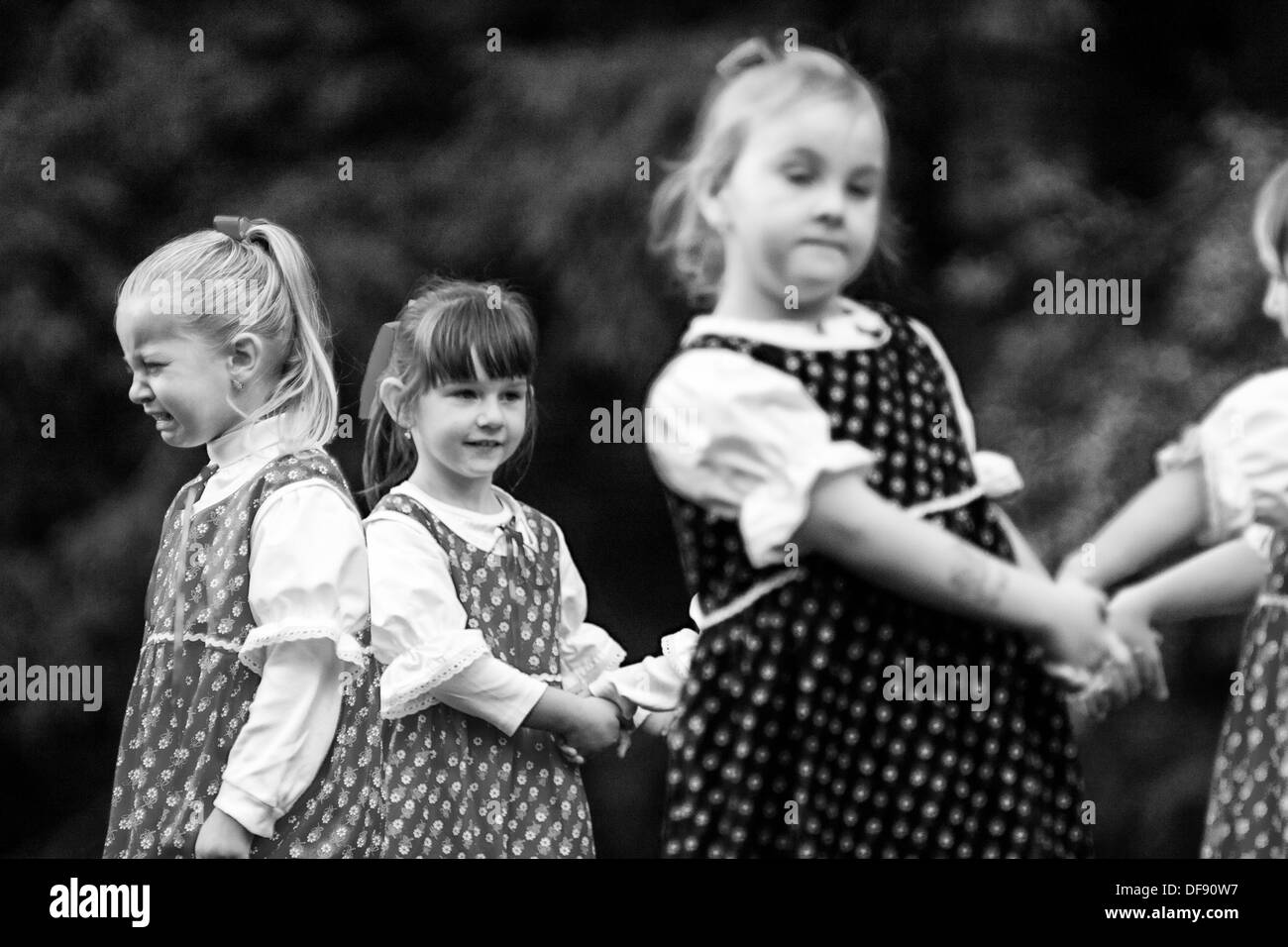 Children´s folk group dancing Stock Photo