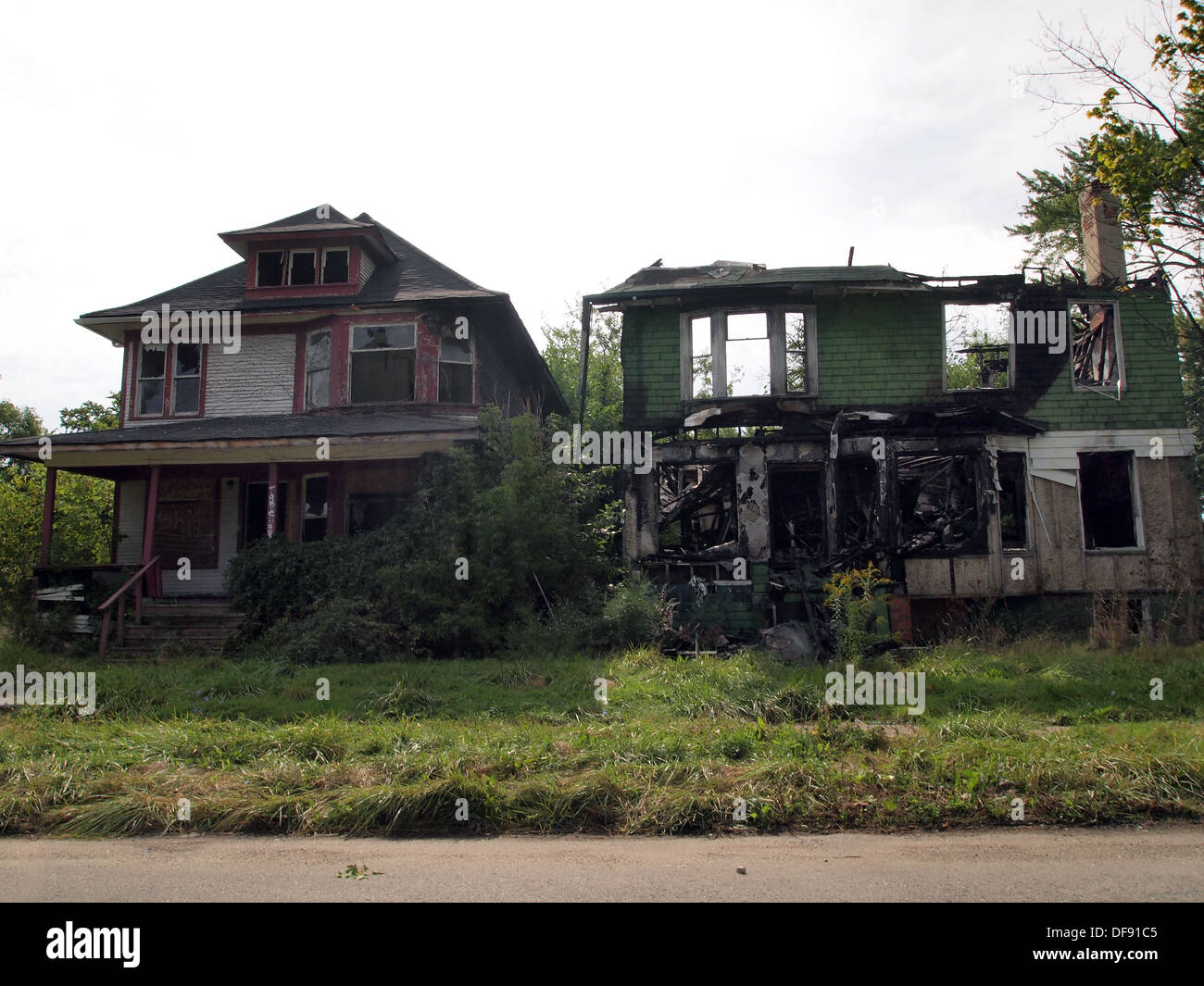 Burnt out and abandoned homes in Detroit, Michigan, USA Stock Photo Alamy