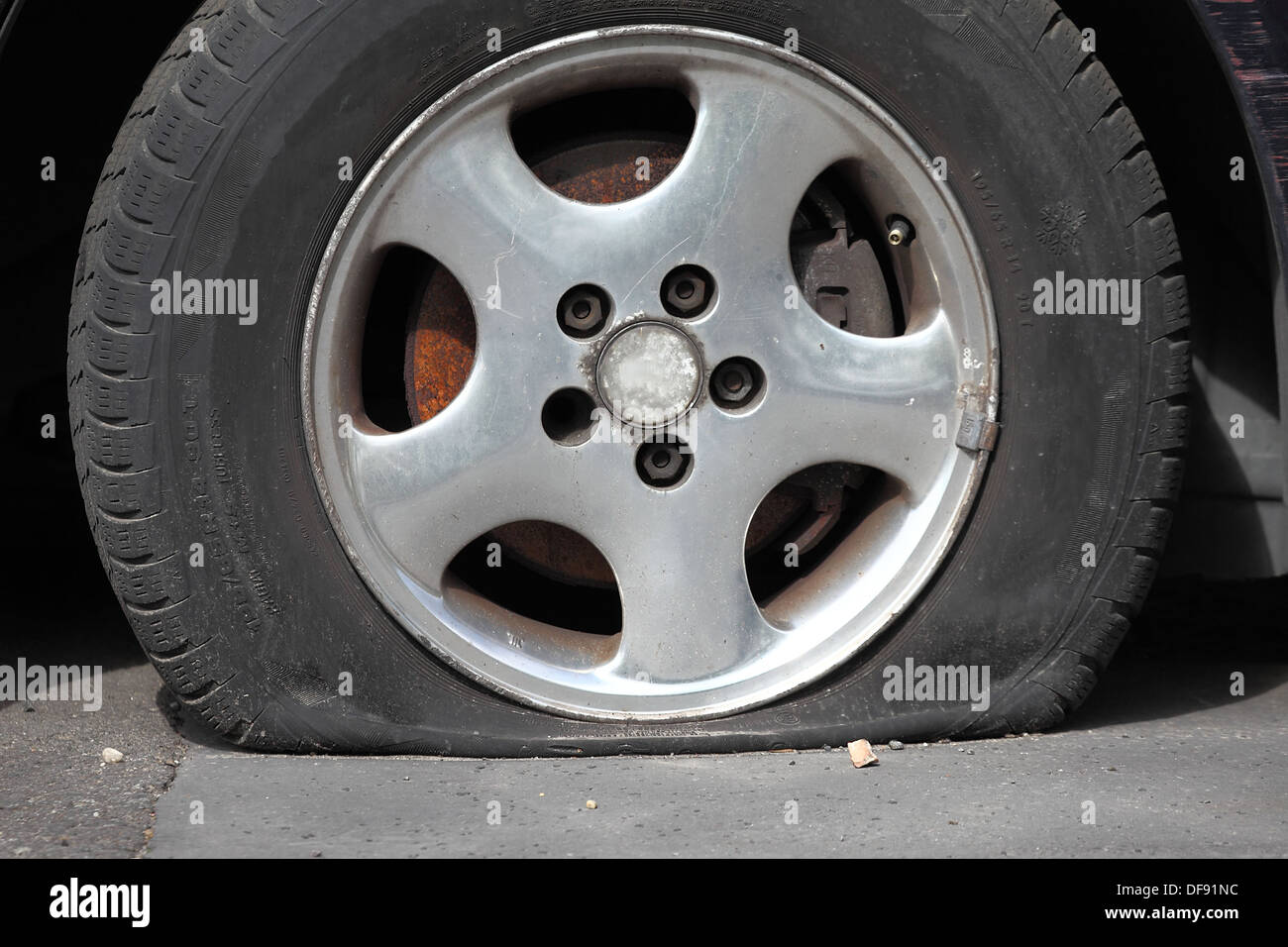 Flat Tire Stock Photo
