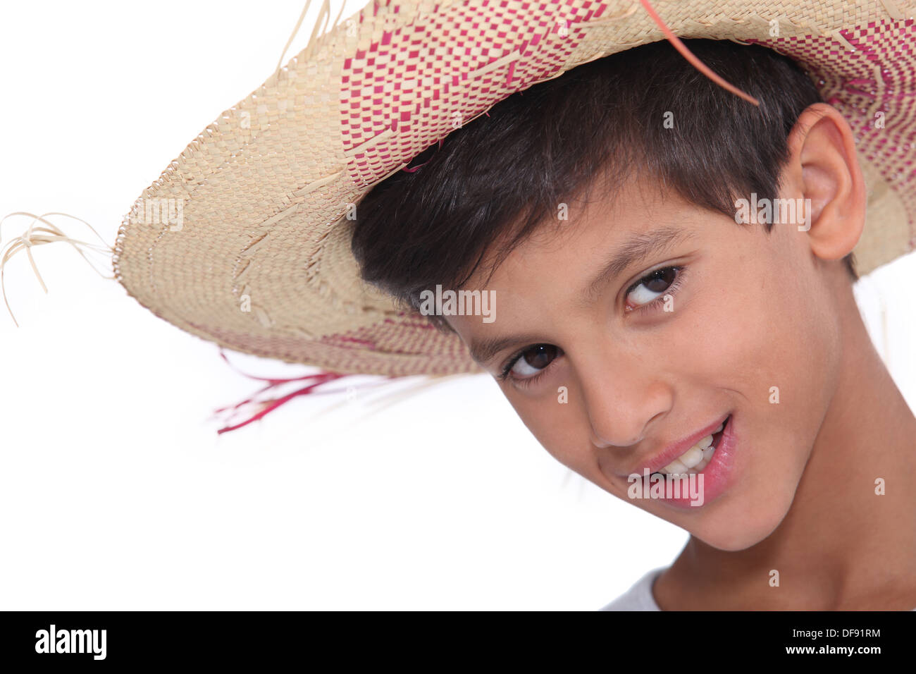 Portrait of child wearing a hat Stock Photo