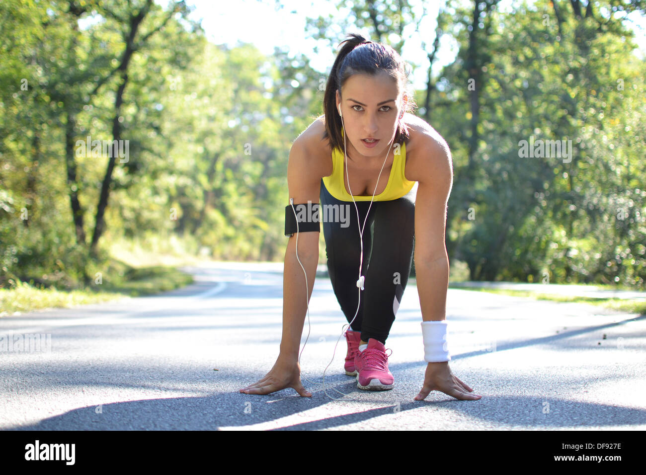 beautiful young woman exercising Stock Photo
