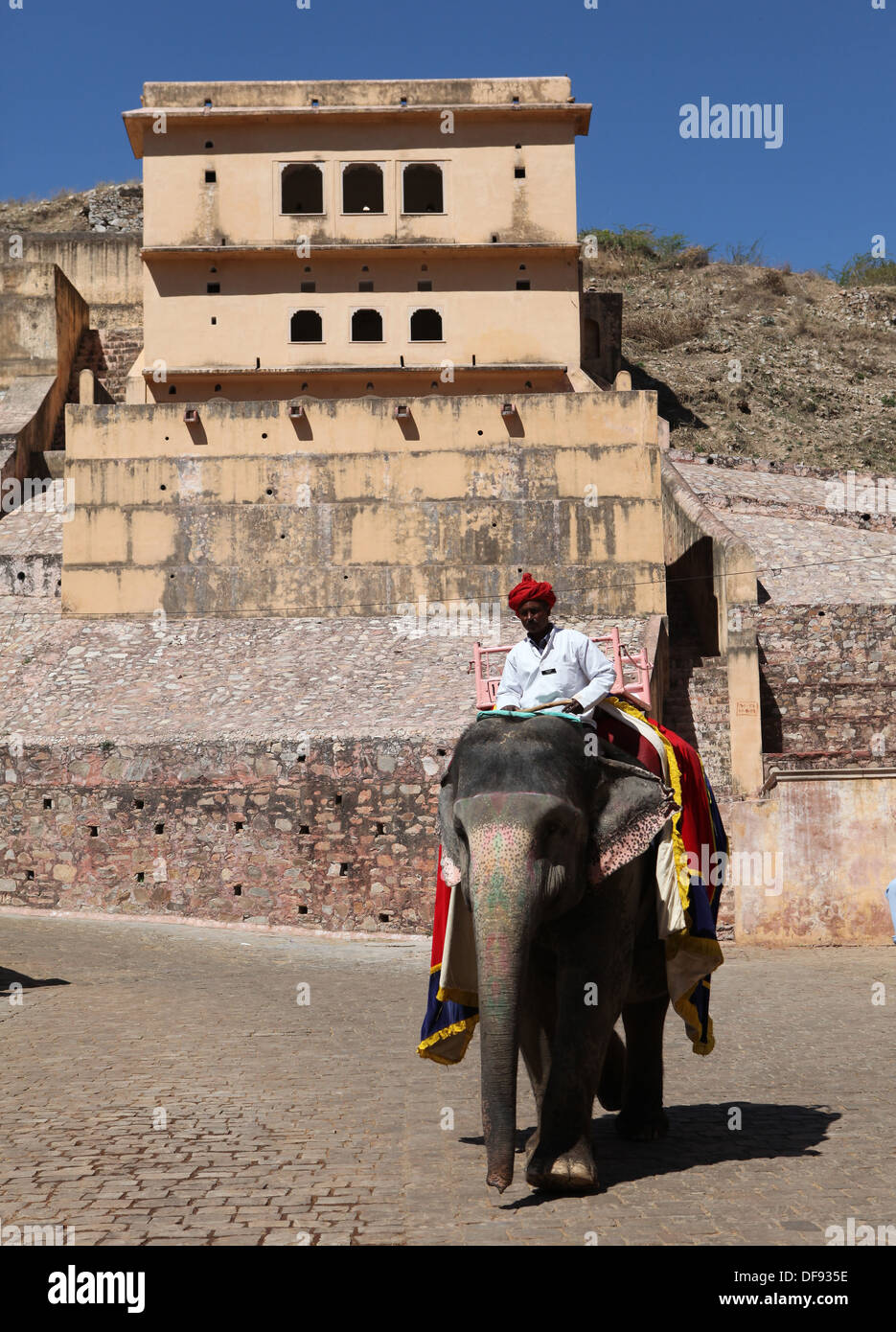 Riding elephants at Amber Fort  near Jaipur, Rajasthan,India, Asia Stock Photo