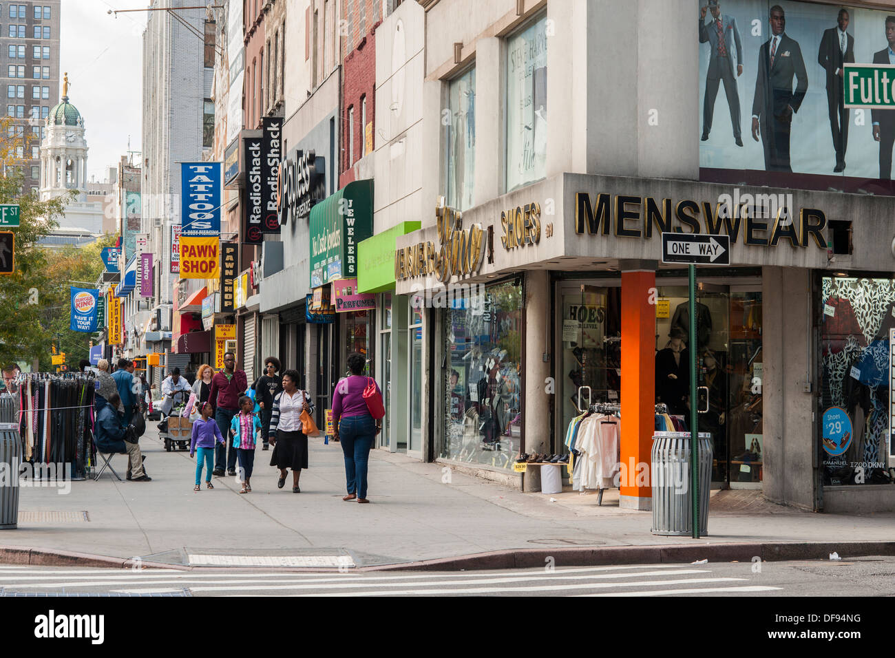 Stores and shopping in Downtown Brooklyn in New York Stock Photo