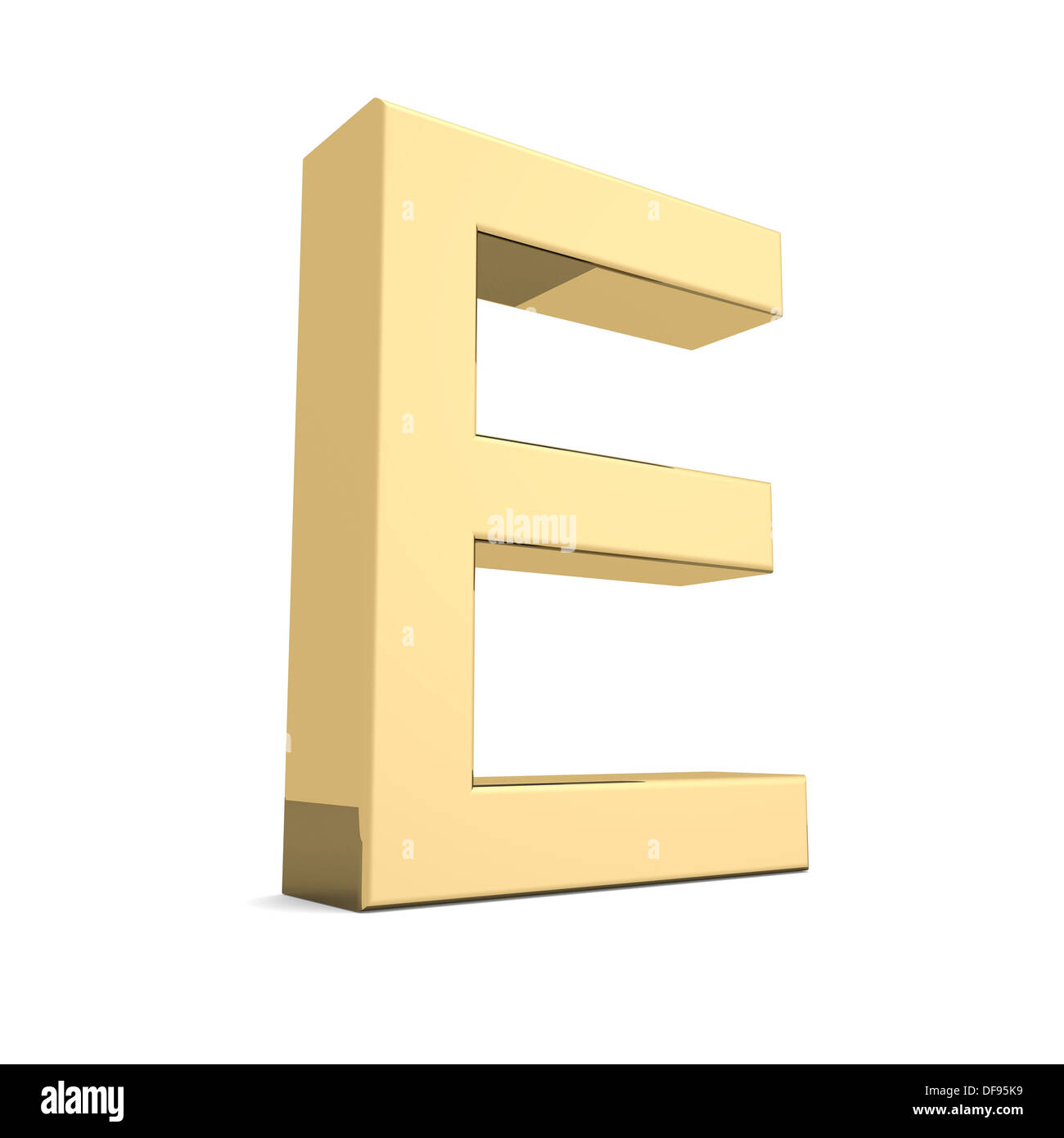 Gold letter E Stock Photo