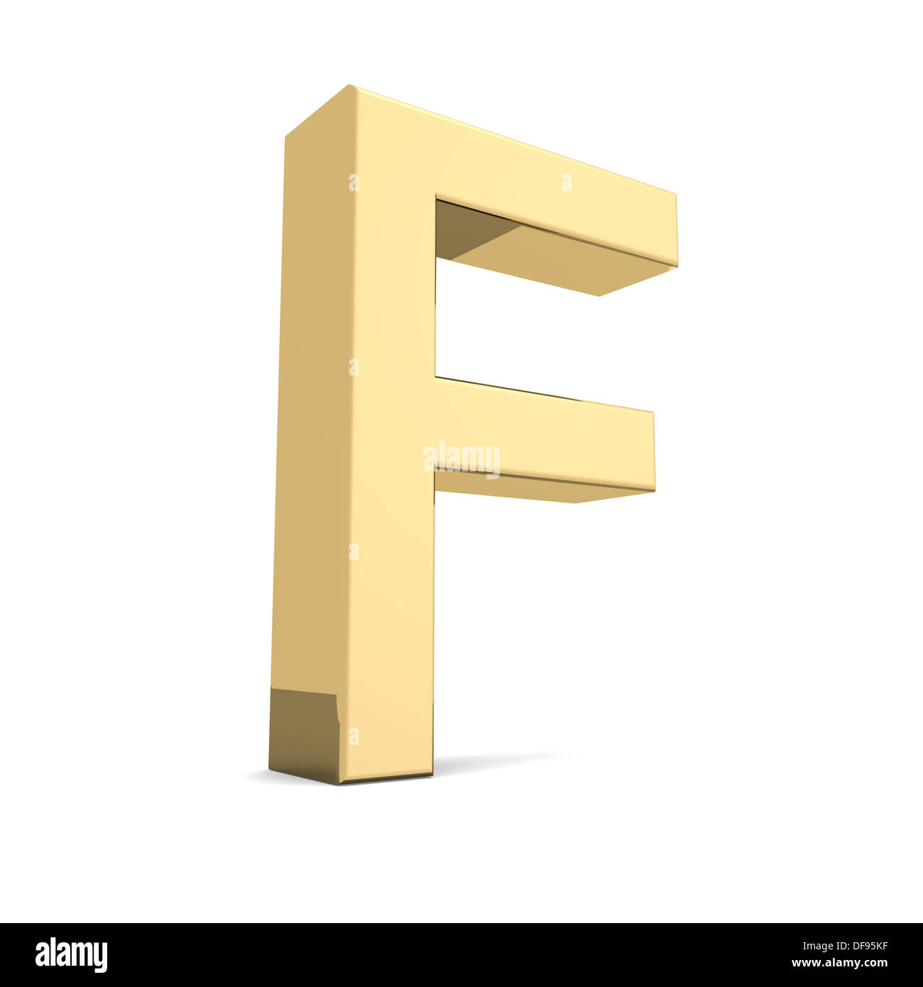 Gold letter F Stock Photo