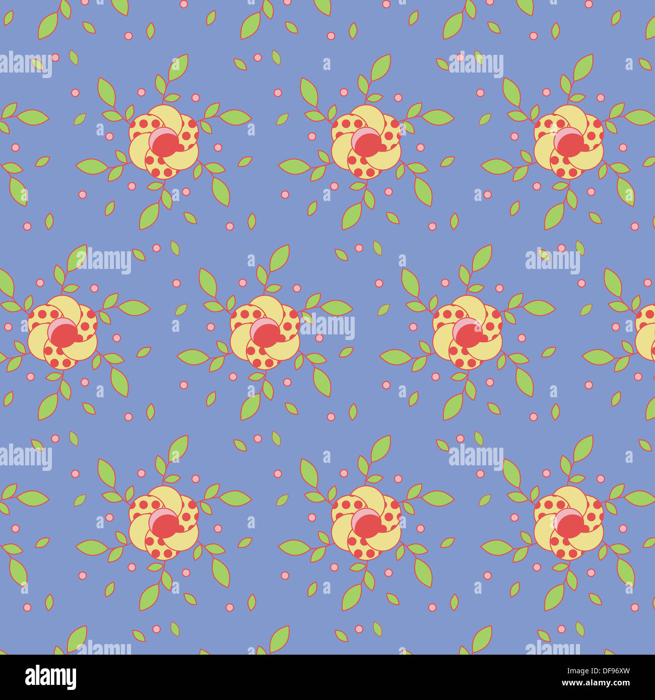 Seamless Flower Pattern Colorful Set Vector Stock Photo - Alamy