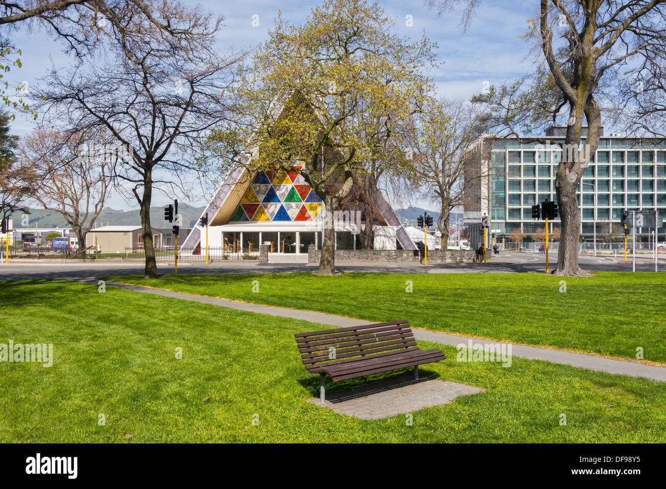 The 'Cardboard Cathedral' in Latimer Square, Christchurch, New Zealand ...