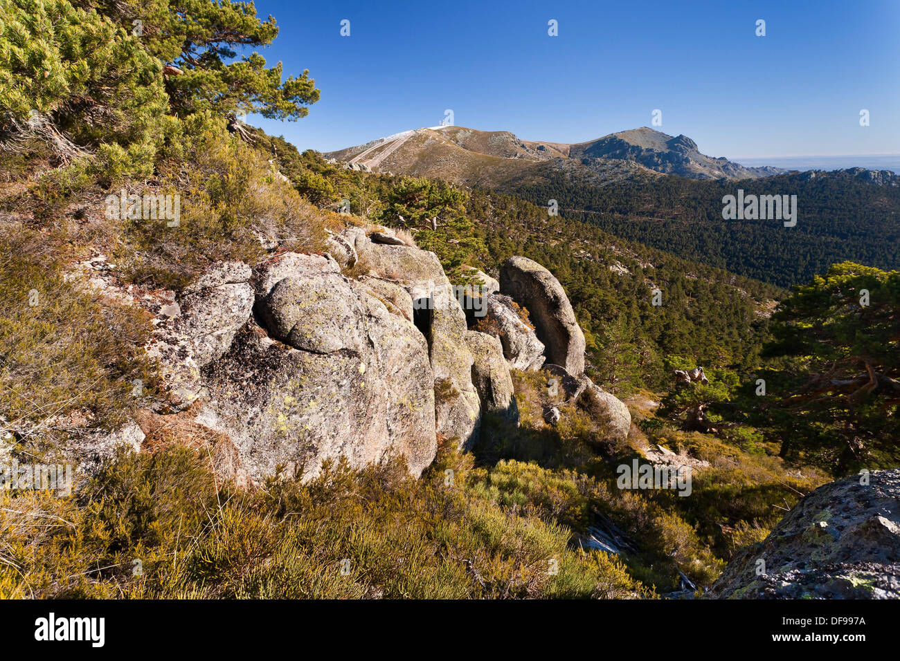 The Bola del Mundo and the Maliciosa peaks from Siete Picos Sierra de  Guadarrama Madrid Spain Stock Photo - Alamy