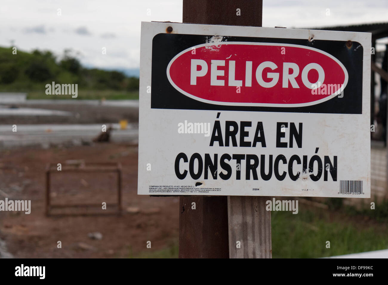 construction area warning sign. Stock Photo