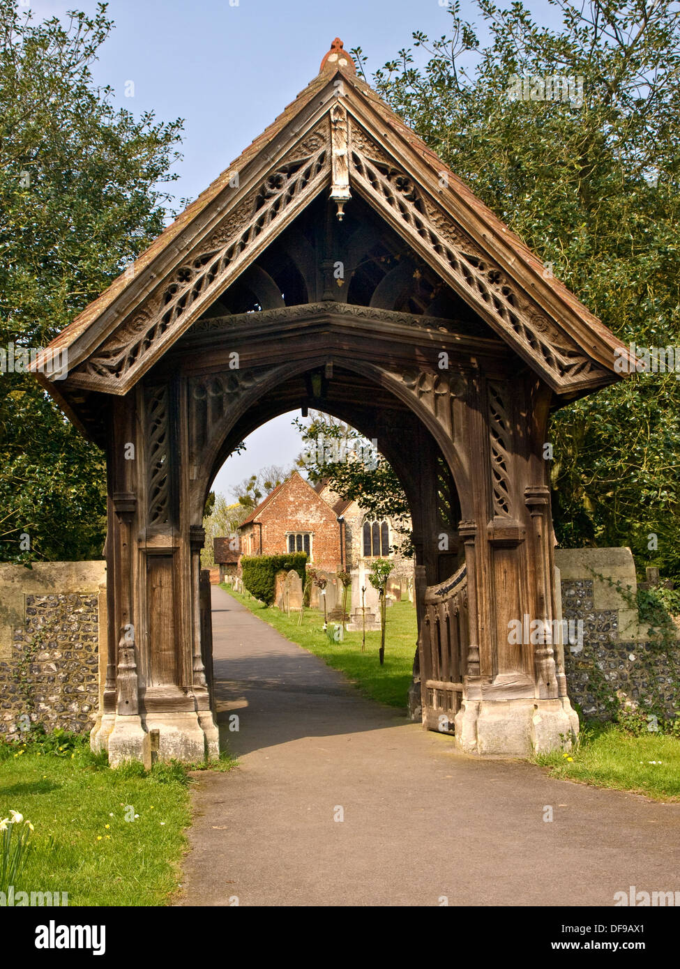 Lych gate, Stoke Poges Church, Buckinghamshire, England Stock Photo
