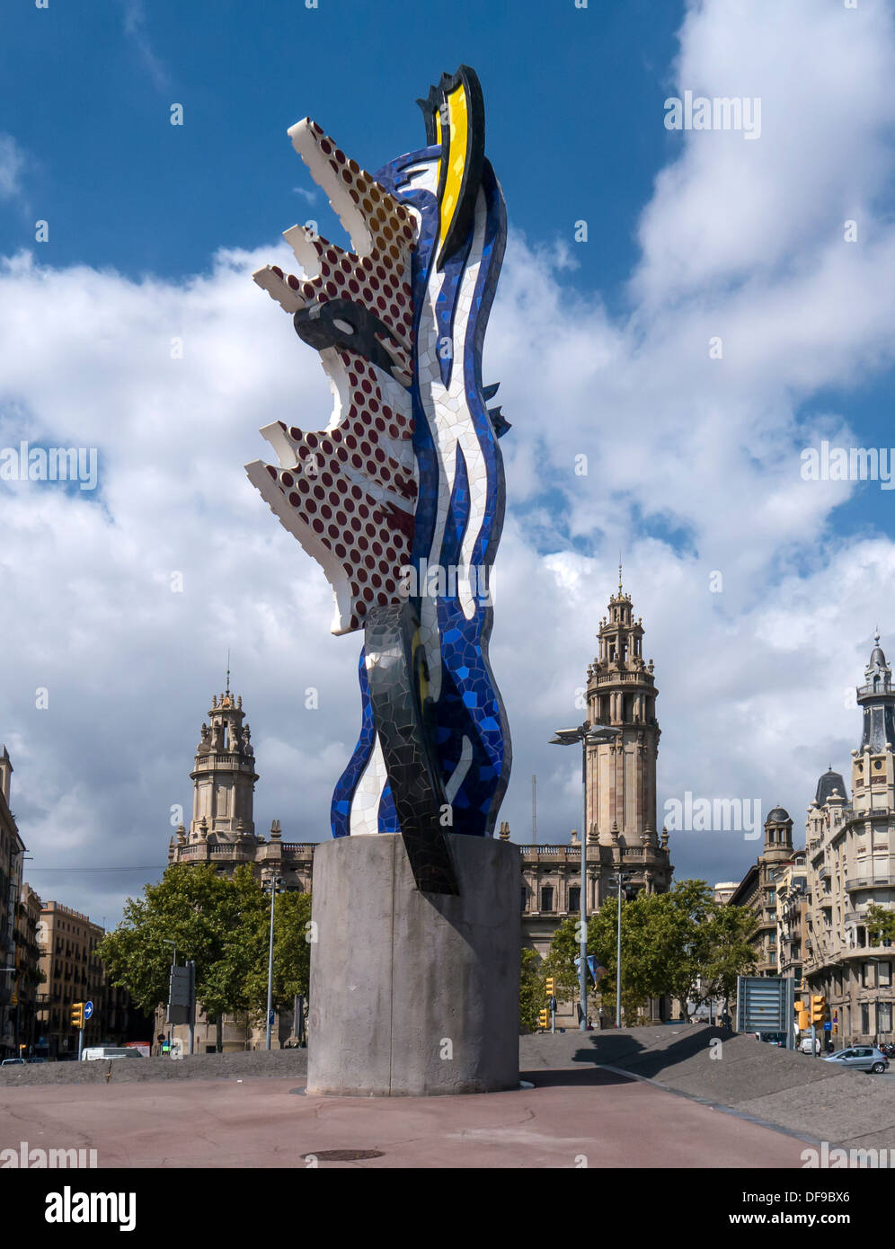 BARCELONA, SPAIN - SEPTEMBER 12, 2013: The El Cap de Barcelona sculpture in Port Vell Stock Photo
