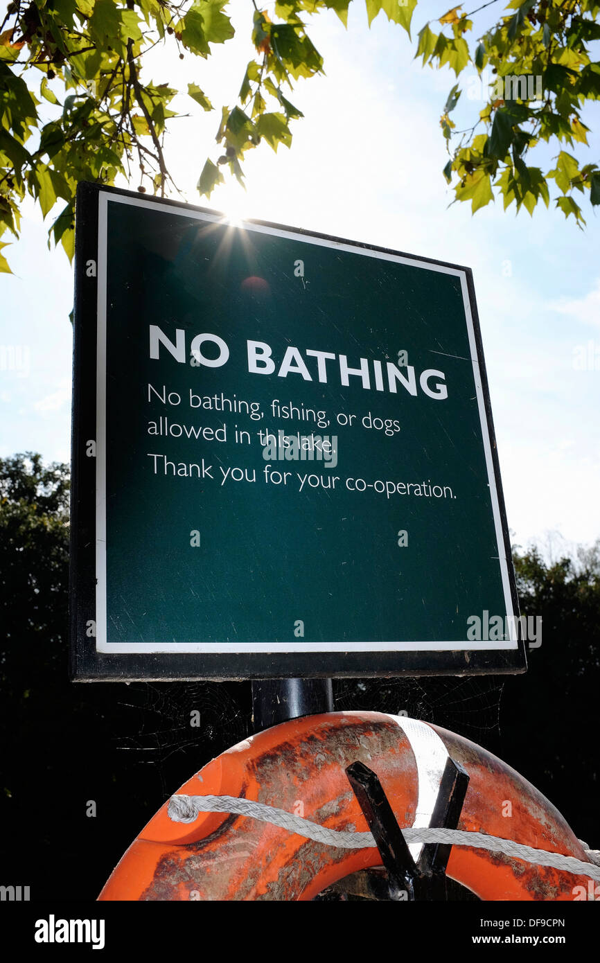No bathing sign Stock Photo Alamy