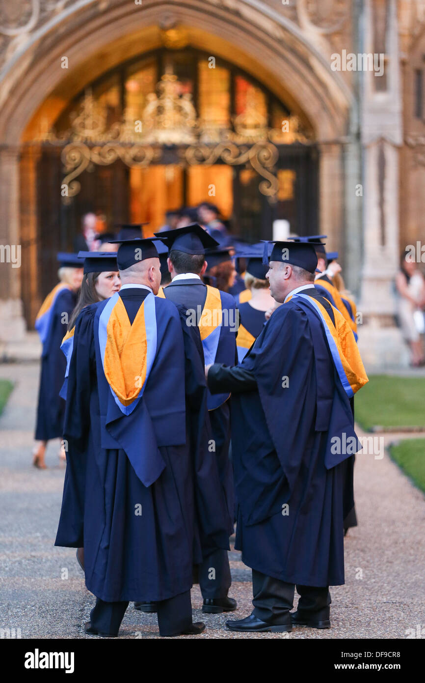 STUDENTS ON GRADUATION DAY FROM ANGLIA RUSKIN UNIVERSITY IN CAMBRIDGE