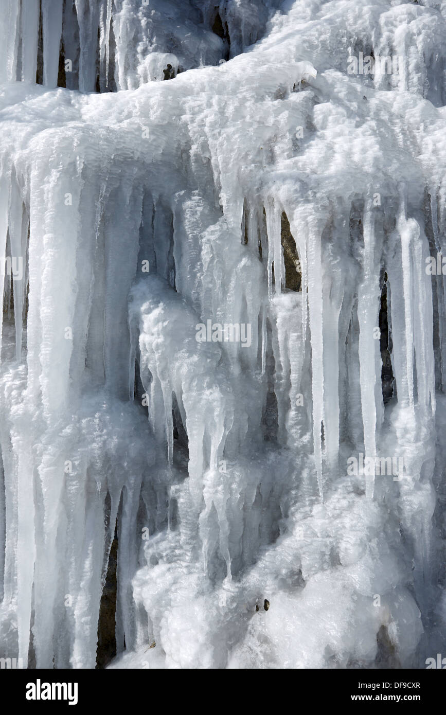closeup of an icefall, Pyrenees, Spain Stock Photo