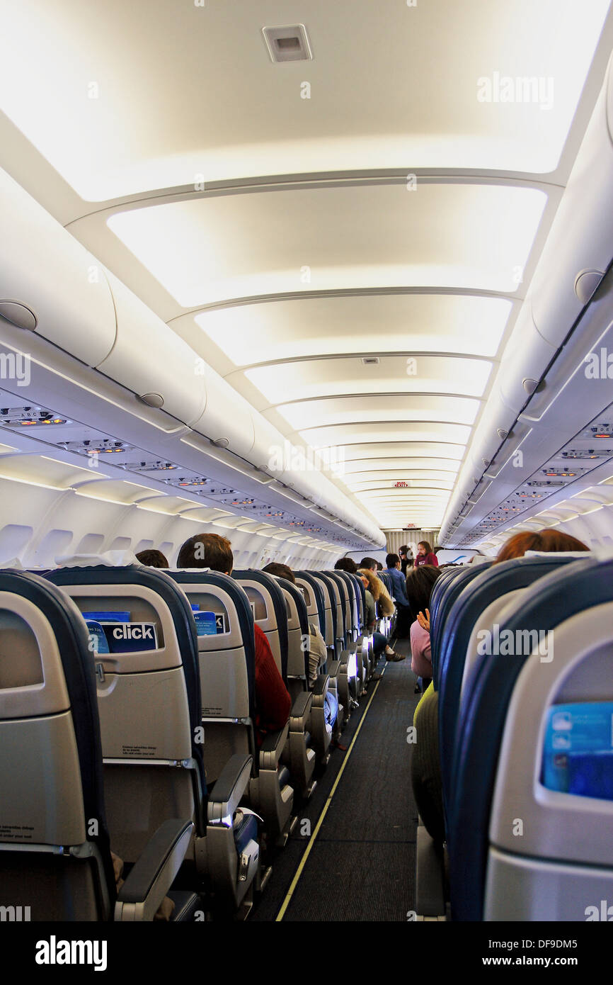 Interior of airplane Stock Photo Alamy