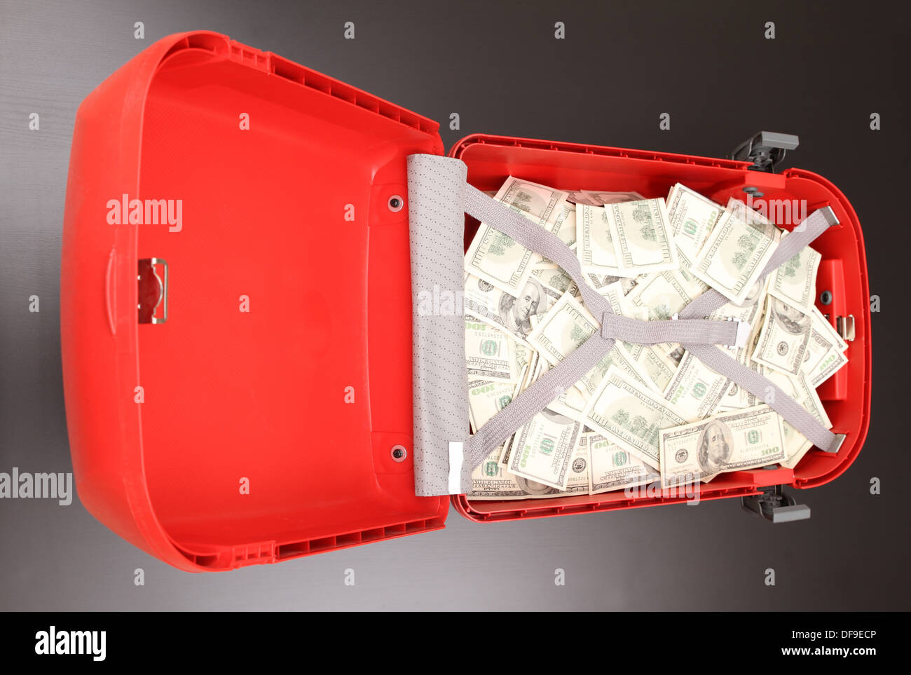 Briefcase suitcase full money dollar hires stock photography and