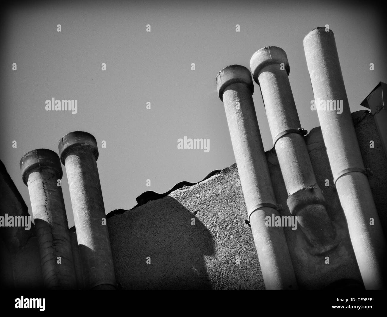 Chimneys smoke Black and White Stock Photos & Images Alamy