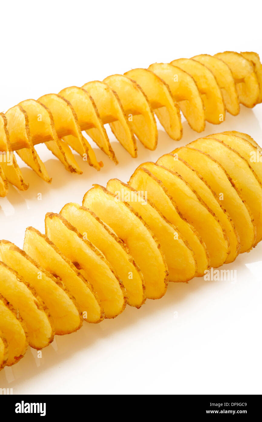 twist potato on white background Stock Photo Alamy