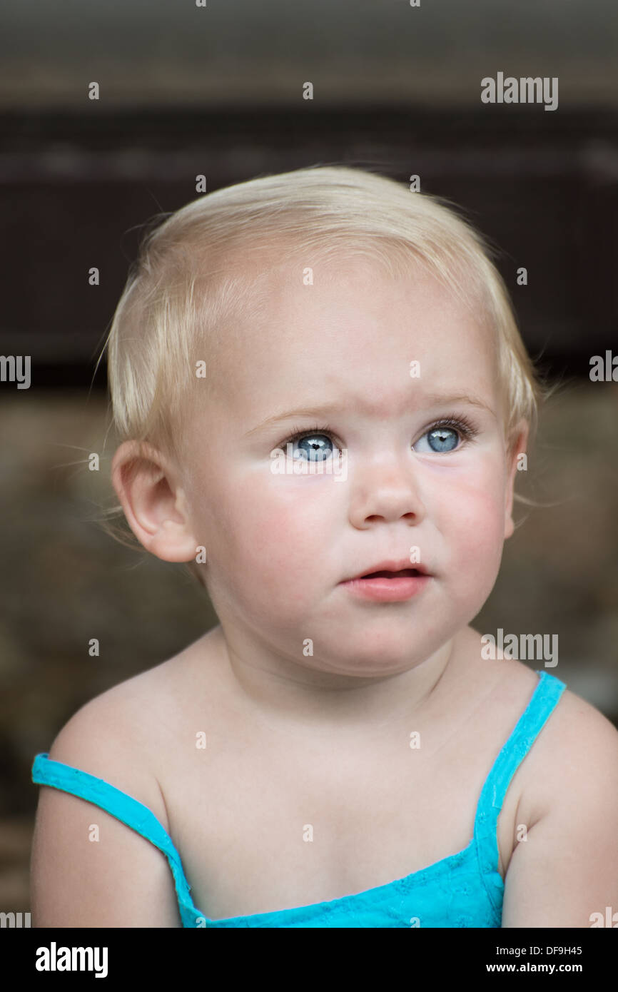 Little caucasian girl with blue eyes Stock Photo - Alamy