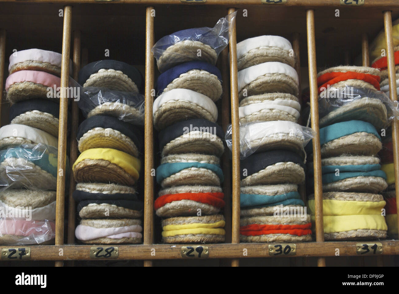 Espadrilles, traditional Spanish shoes, shop in Barcelona. Catalonia. Spain  Stock Photo - Alamy