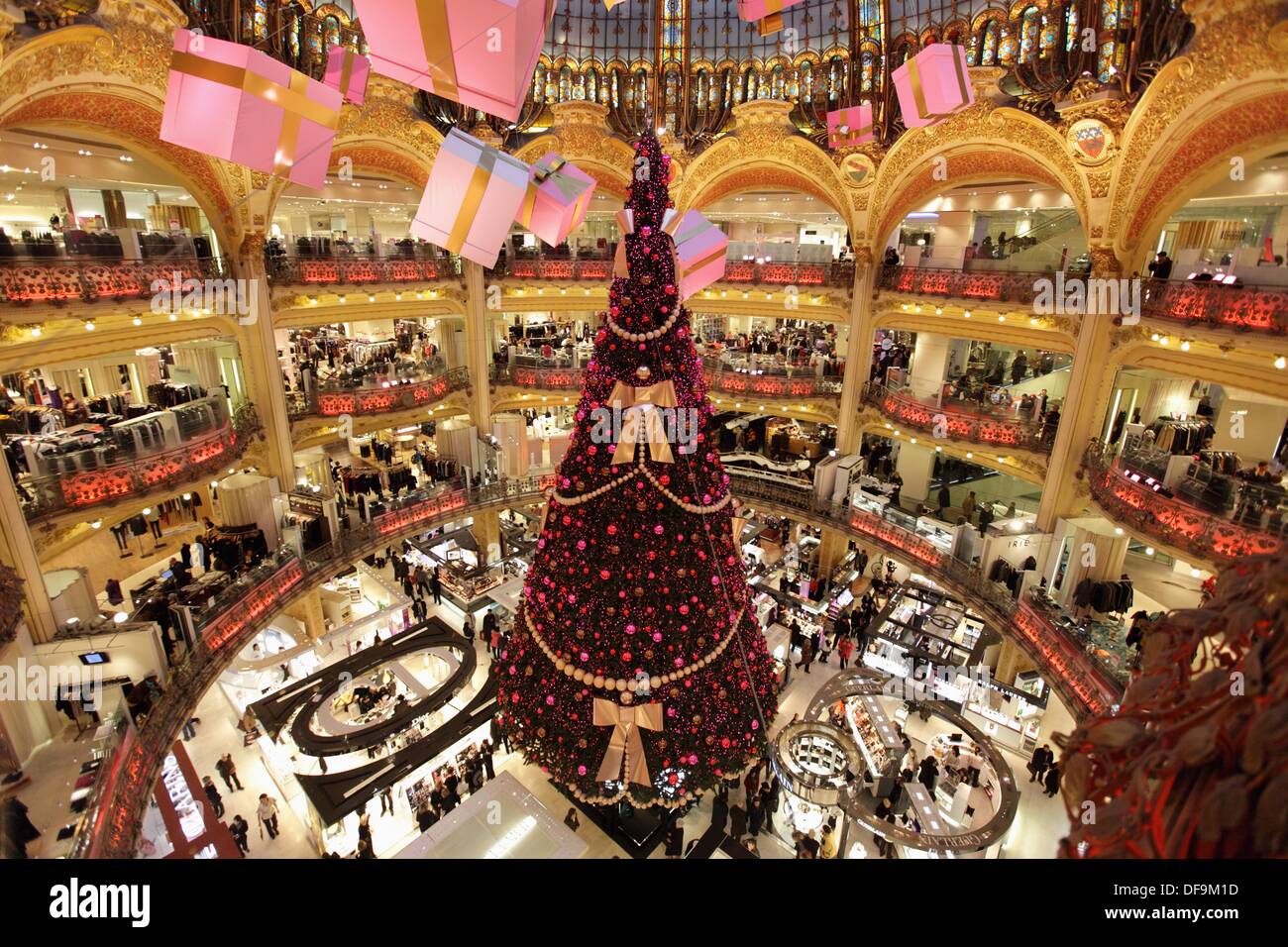 Christmas decorations in Galeries Lafayette department store, Paris