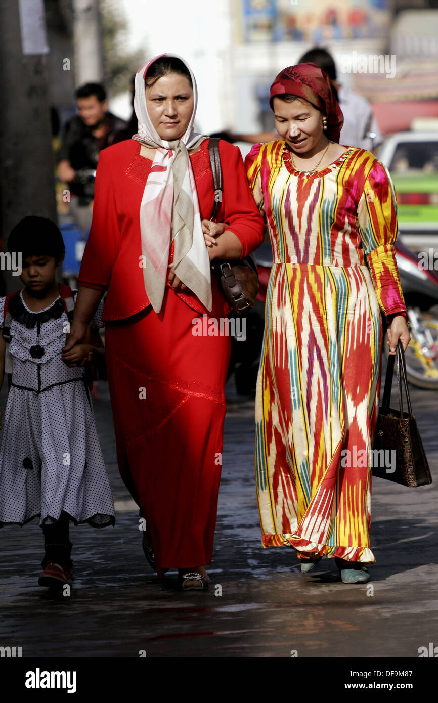 Uighur Women On The Street Of Kashgar Xinjiang Province China