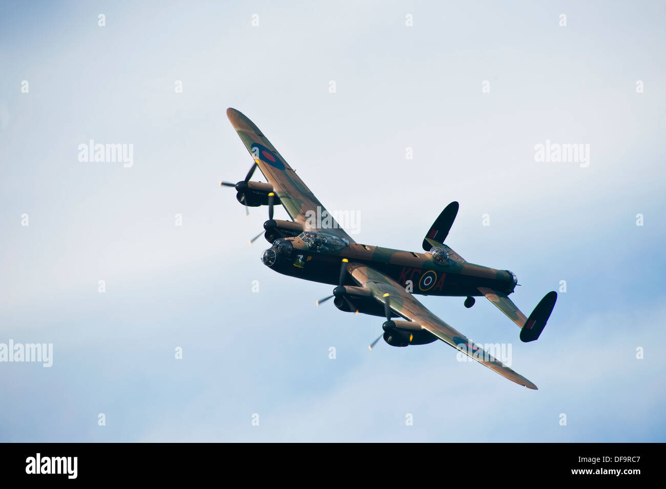 Avro Lancaster bomber PA474 of the RAF Battle of Britain Memorial Flight in the air at the Dawlish Air Show, August 2013 Stock Photo
