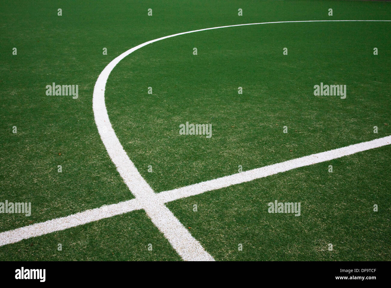 Lines on soccer field Stock Photo