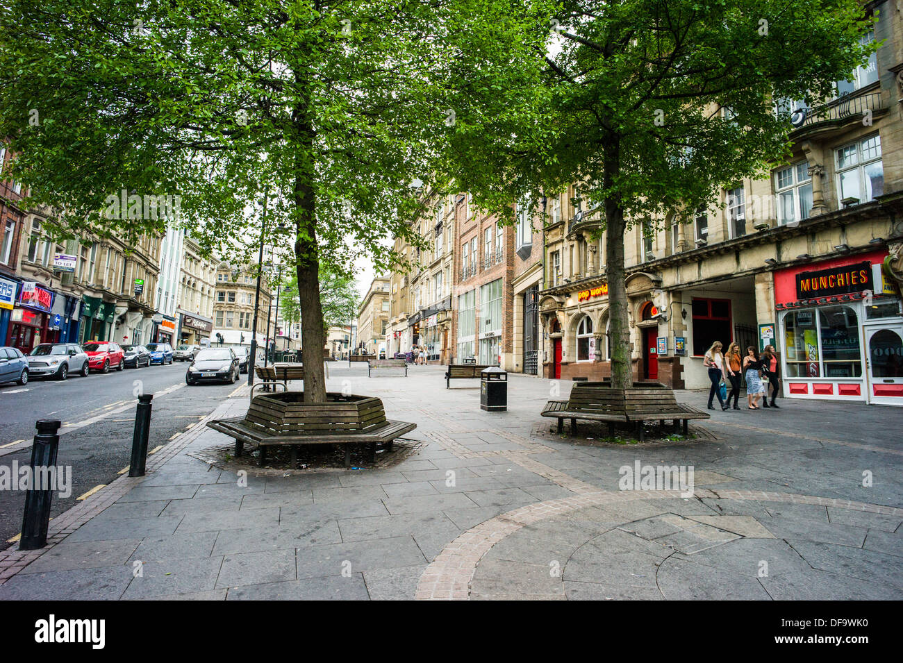 The Bigg Market area of Newcastle upon Tyne looking towards Newgate Street. Stock Photo