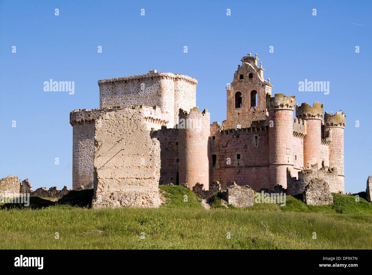Castle complex, Turegano, Segovia province, Castilla-Leon, Spain Stock Photo