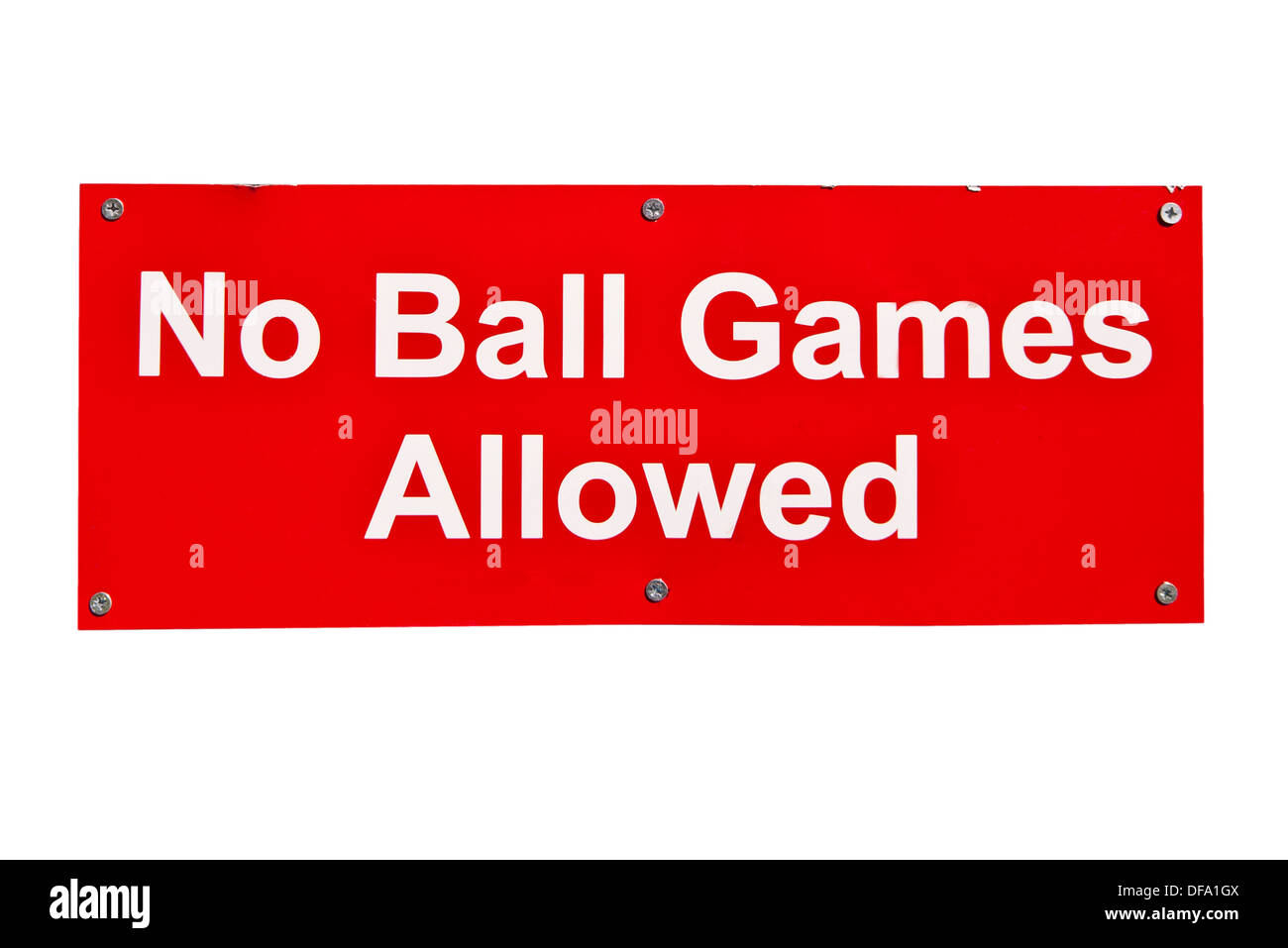 No Ball Games Sign Stock Photo