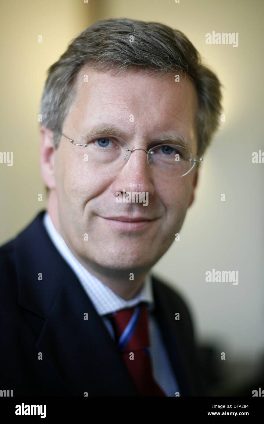 Minister president of Lower Saxony Christian Wulff during an interview in Hannover on the 29th of June in 2007. Stock Photo