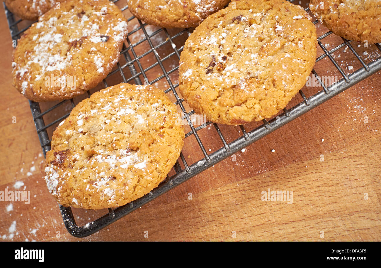 Cookies cooling down on a baking tray Stock Photo