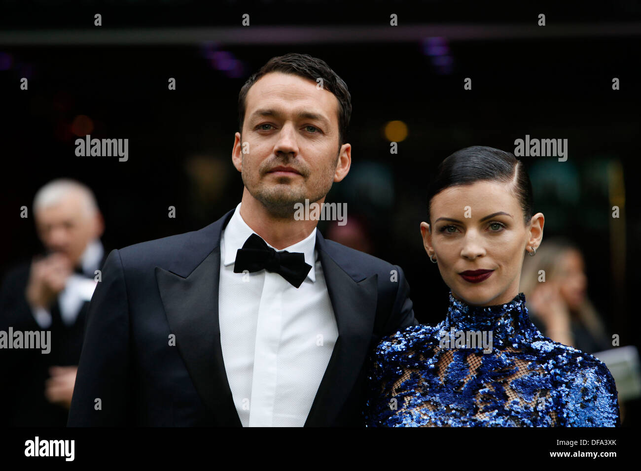 Director Rupert Sanders and Liberty Ross attend the world premiere of the movie  of 'Snow White and the Huntsman' at Leicester S Stock Photo