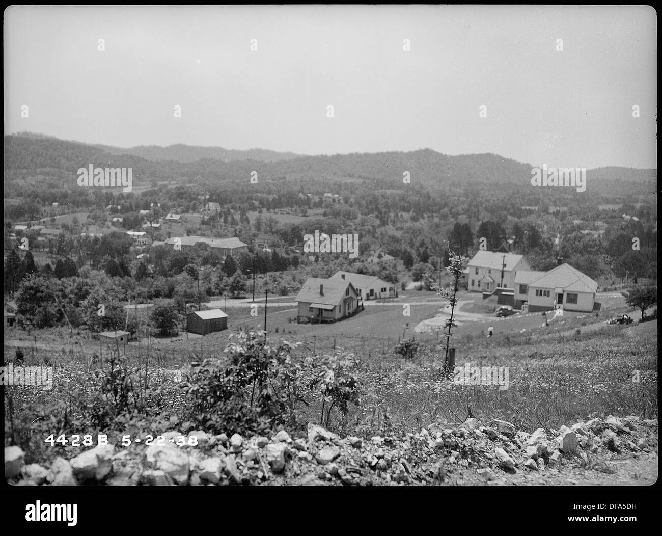 A general view of a town, offering insight into the structure and ...