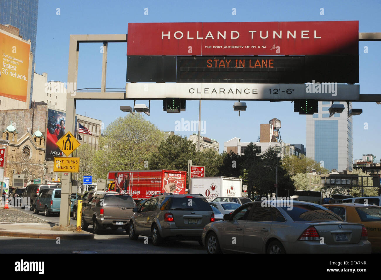 New York City (USA) the Holland Tunnel’s entrance in TriBeCa Stock