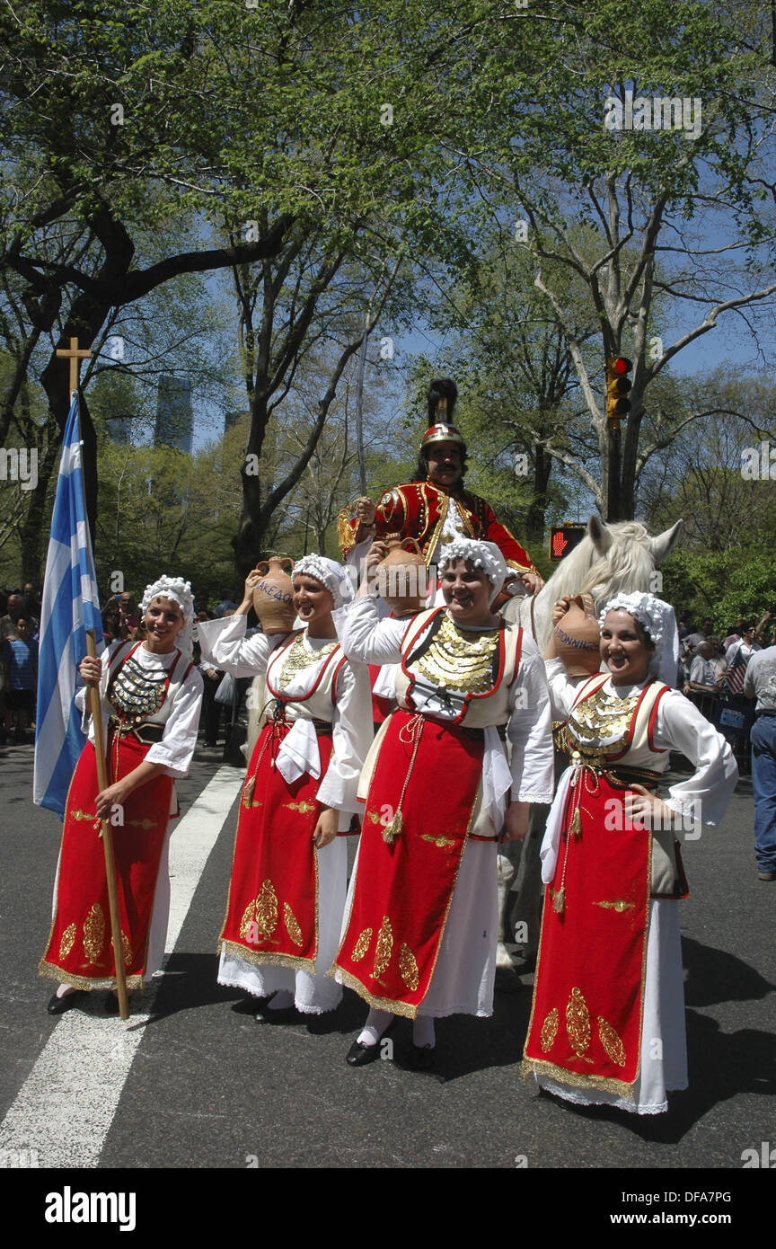 New York City (USA) GreekAmericans in traditional dress along the 5th