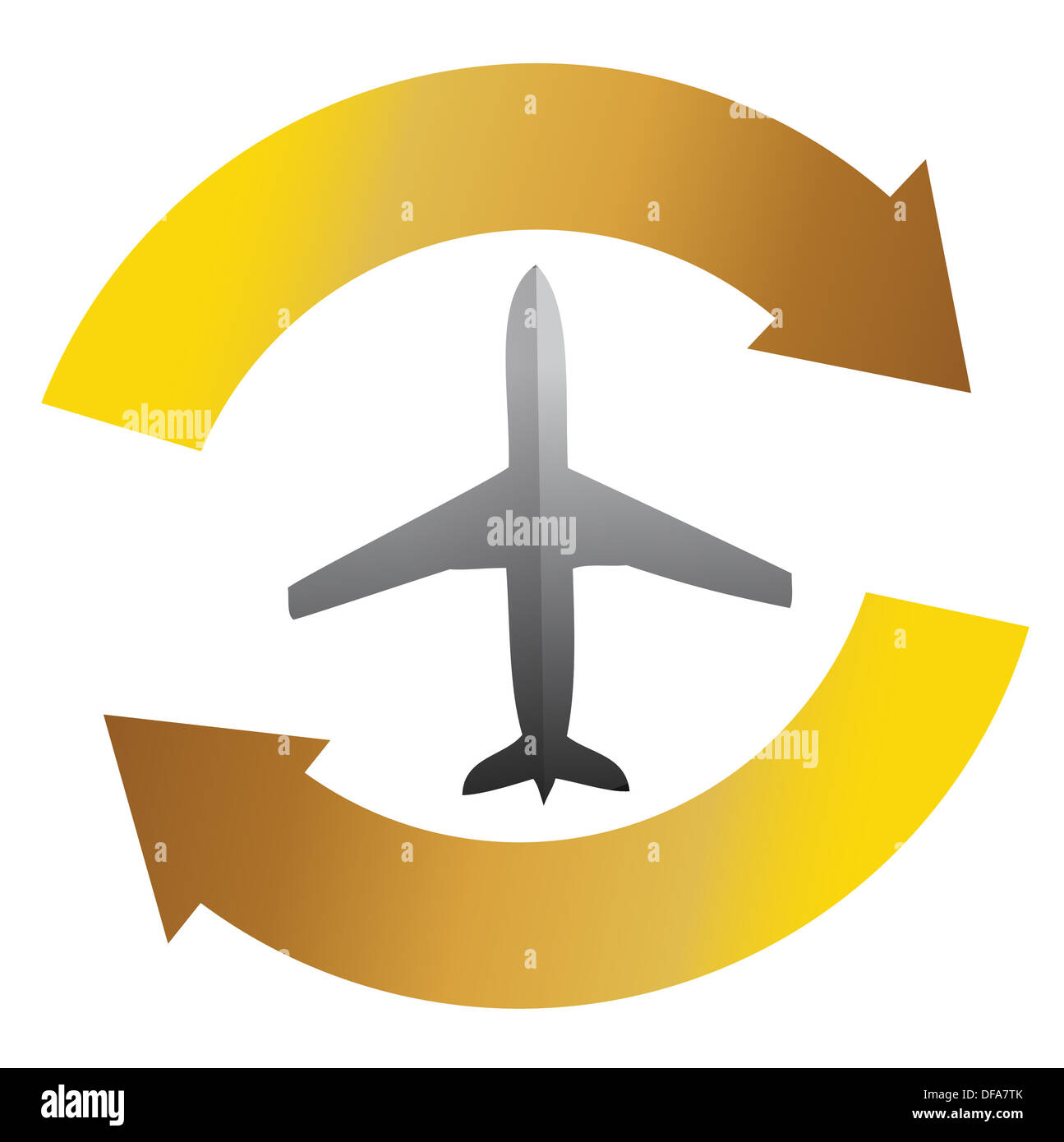 Airplane movement cycle concept illustration design on white Stock ...