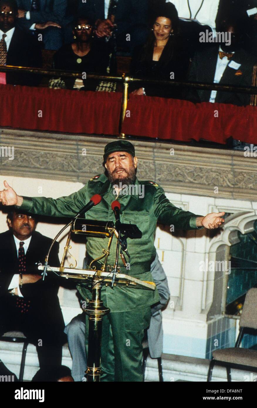 FIDEL CASTRO's speech at Ayssinian baptist church in Harlem in New York 1995.k2845kb.(Credit Image: © Kwame Brathwaite/Globe Photos/ZUMAPRESS.com) Stock Photo