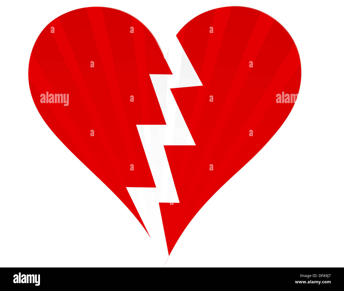 Broken heart isolated on white Stock Photo - Alamy