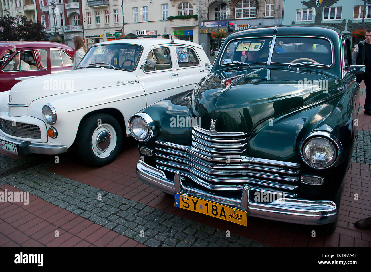 Historic Vehicle Parade in Bytom Stock Photo
