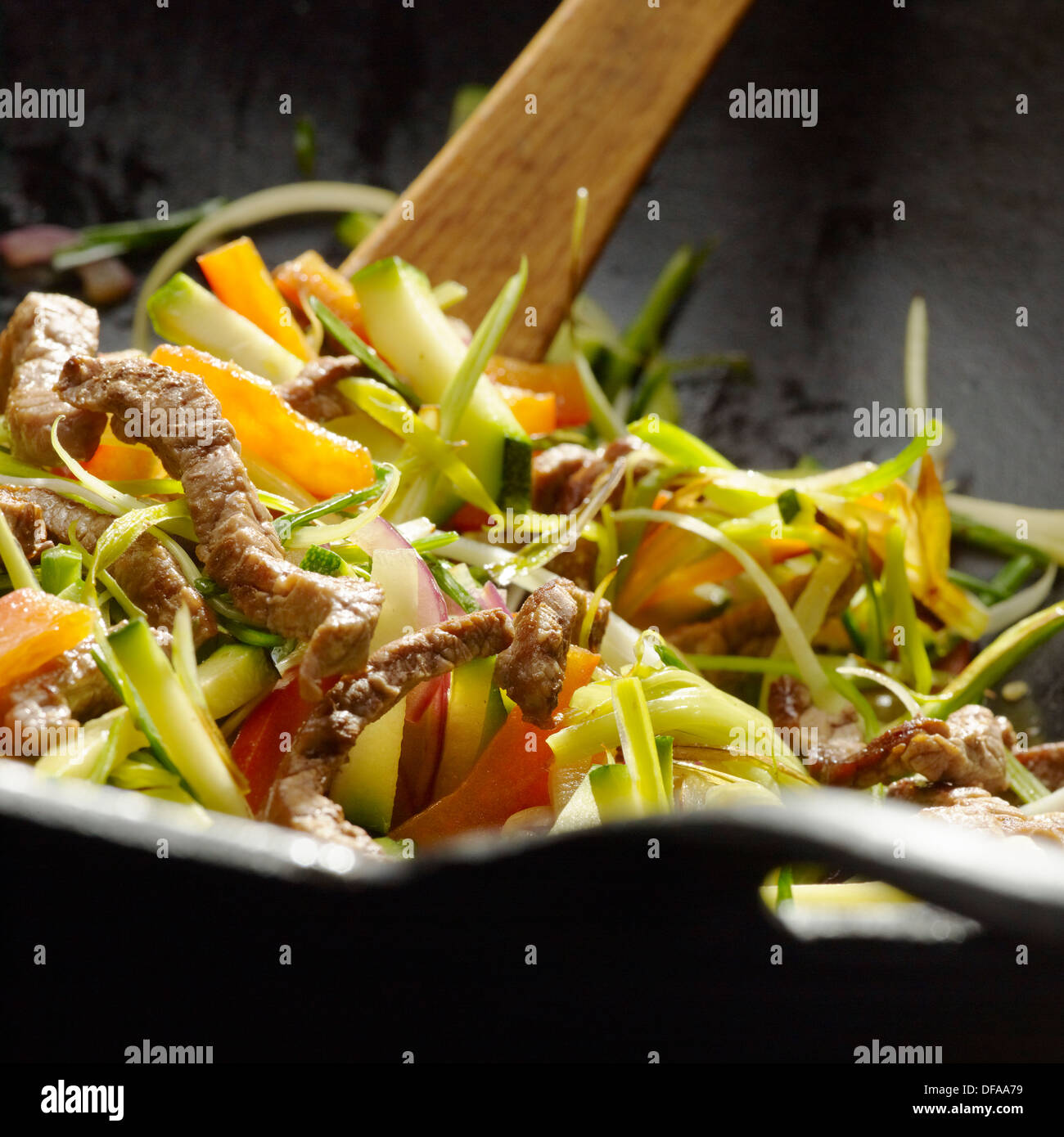stir fried vegetables with beef slices Stock Photo - Alamy
