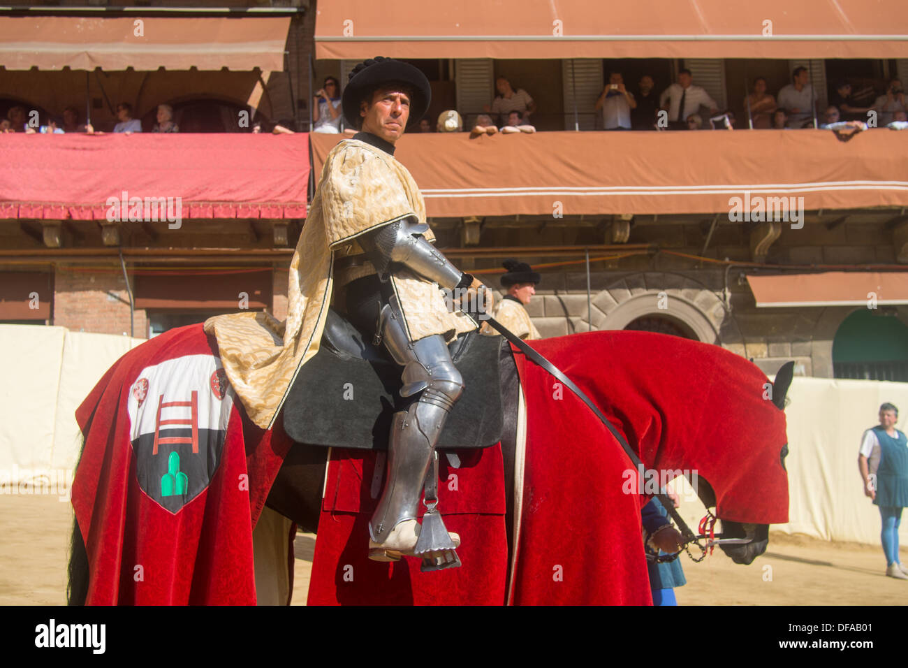 Medieval Races Parades prior to the Palio horse race at Il Campo (Medieval town square ...