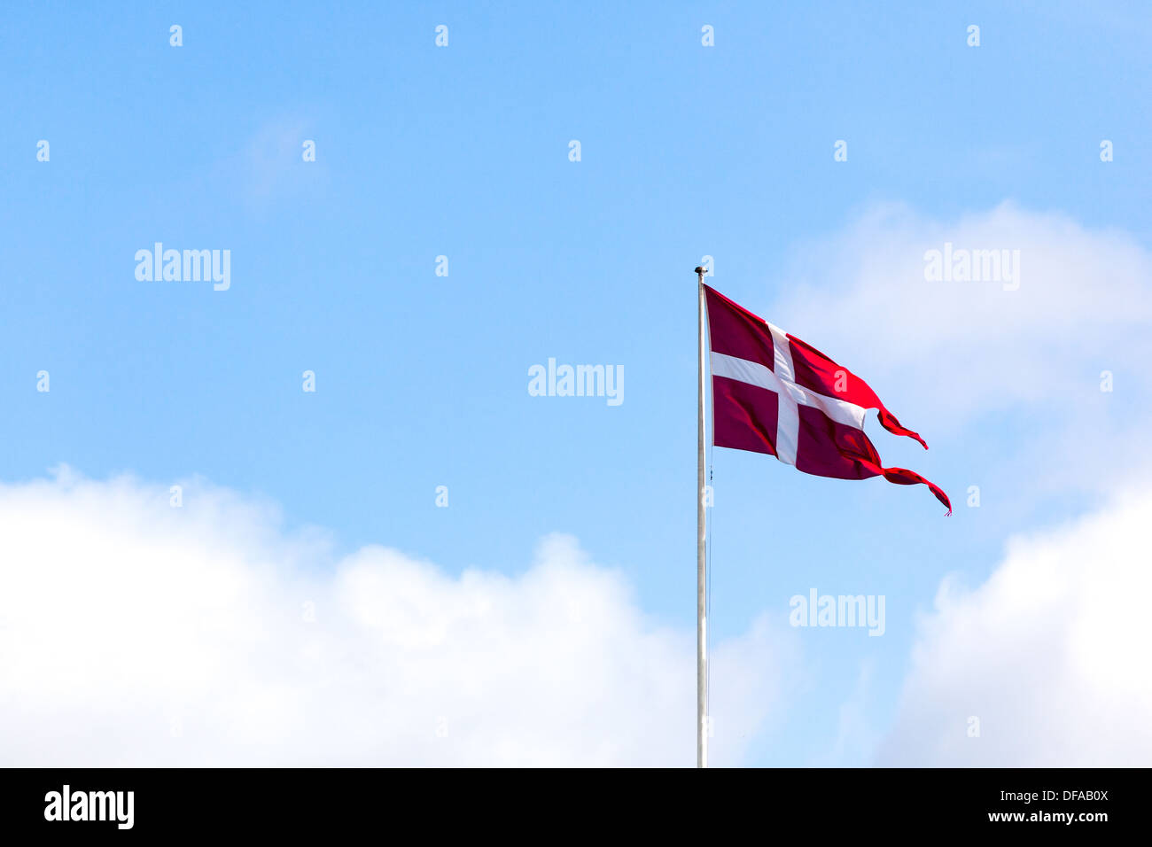 Danish flag Copenhagen Denmark Stock Photo