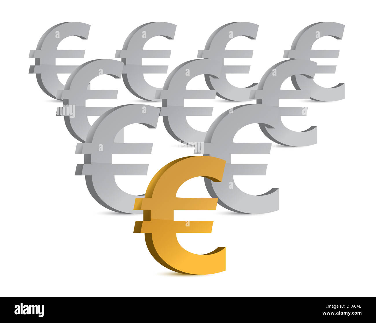 Golden and silver euro symbols illustration design Stock Photo Alamy